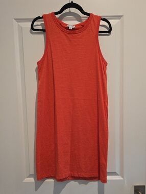 Evereve Bailey Bright Coral Crewneck Tank Dress